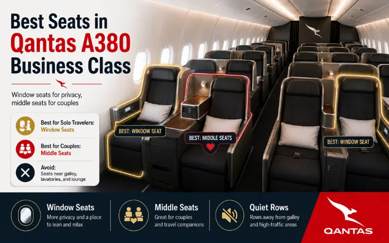 best seats in qantas a380 business class