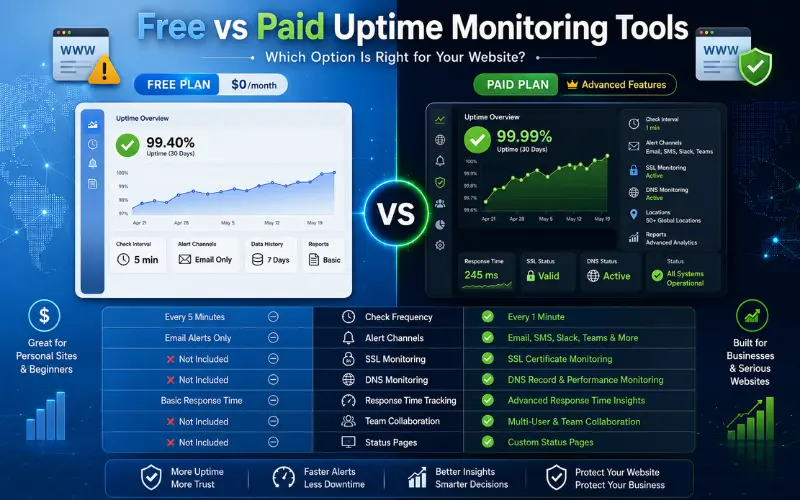 free vs paid uptime monitoring tools
