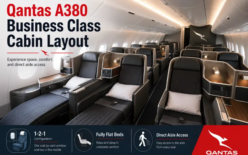 qantas a380 business class cabin layout
