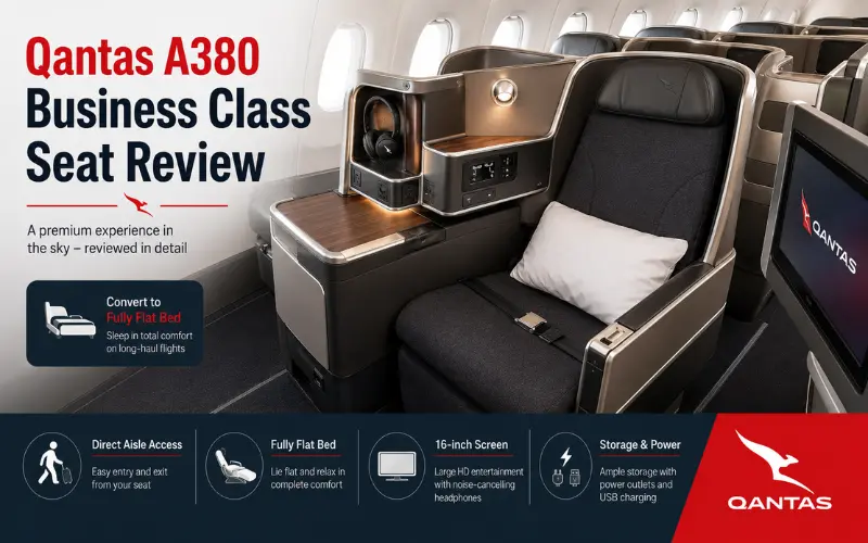 qantas a380 business class seat review