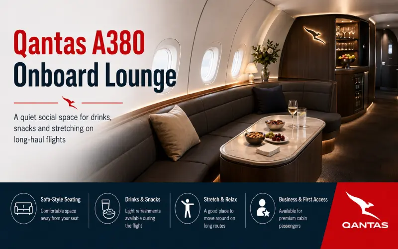 qantas a380 onboard lounge
