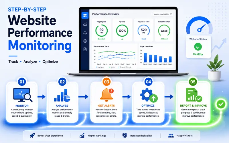 step-by-step process to monitor website performance 