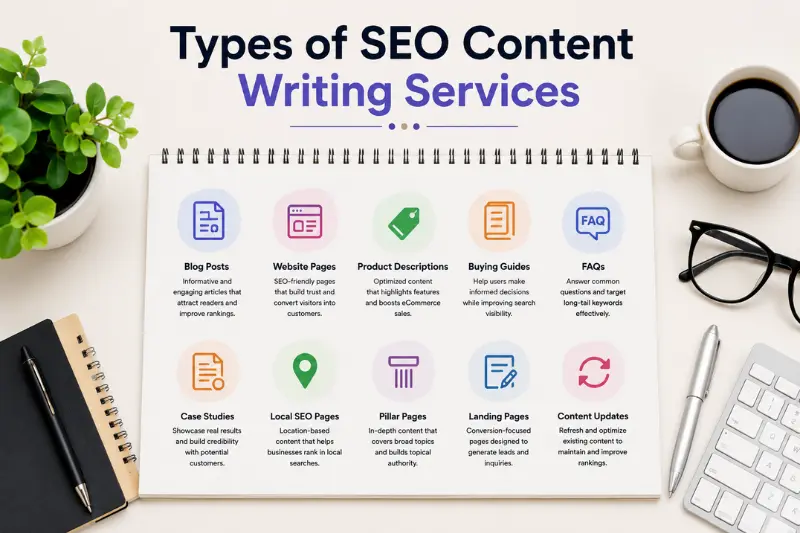 types of seo content writing services